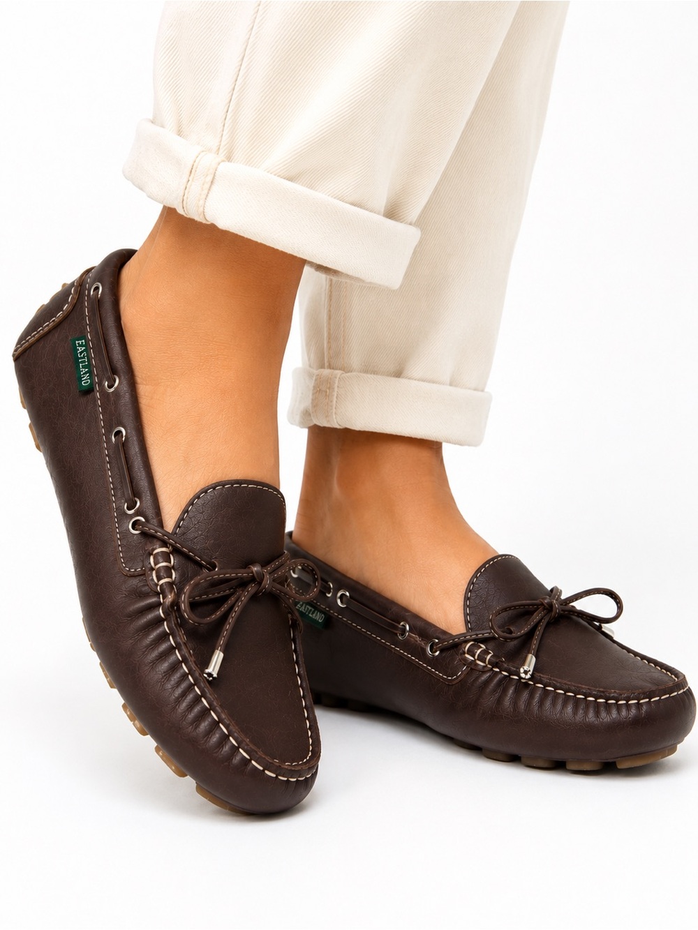 Eastland Marcella Leather Driving Moc Loafers Brown Women’s Size 6M